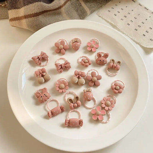20 piezas accesorios para el cabello para niña, bandas elásticas para el cabello, Anillo para el cabello estilo flores bonitas, tocado para fiesta de cumpleaños para niños