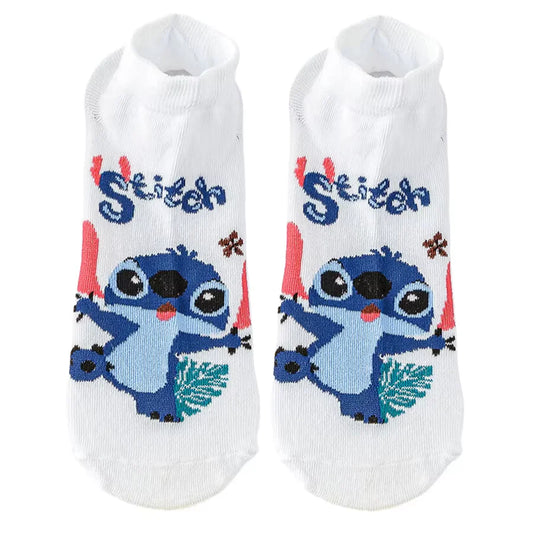 10 pares de calcetines Disney, calcetines de dibujos animados de Anime para hombres y mujeres, calcetines cortos de moda urbana Hip Hop, calcetines novedosos