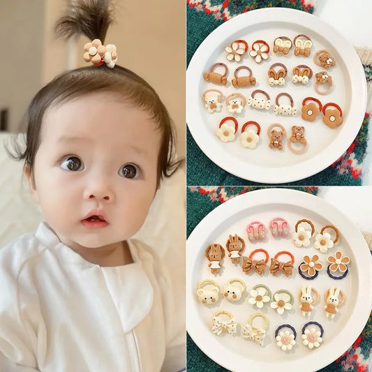 20 piezas accesorios para el cabello para niña, bandas elásticas para el cabello, Anillo para el cabello estilo flores bonitas, tocado para fiesta de cumpleaños para niños